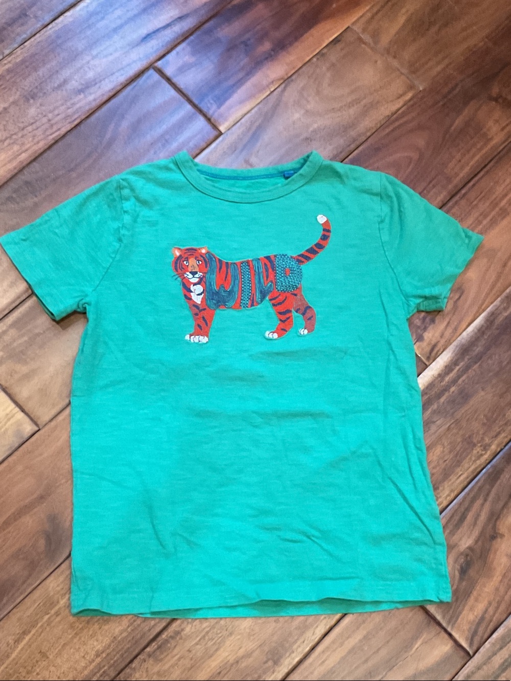 Mini Boden Tee with Orange Tiger Graphic